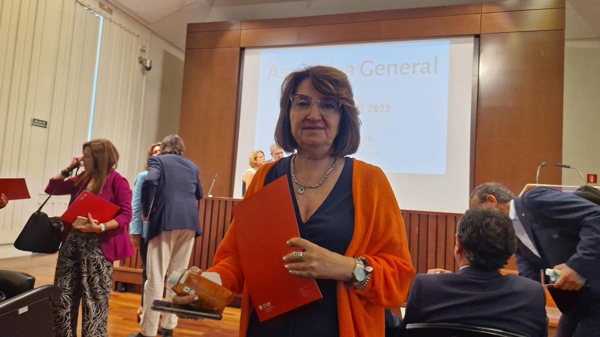 La rectora de la Universidad de Alicante el lunes en la reunión de trabajo de la Conferencia de Rectores.