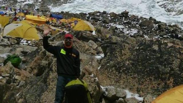 Martín Ramos, en el campamento base.