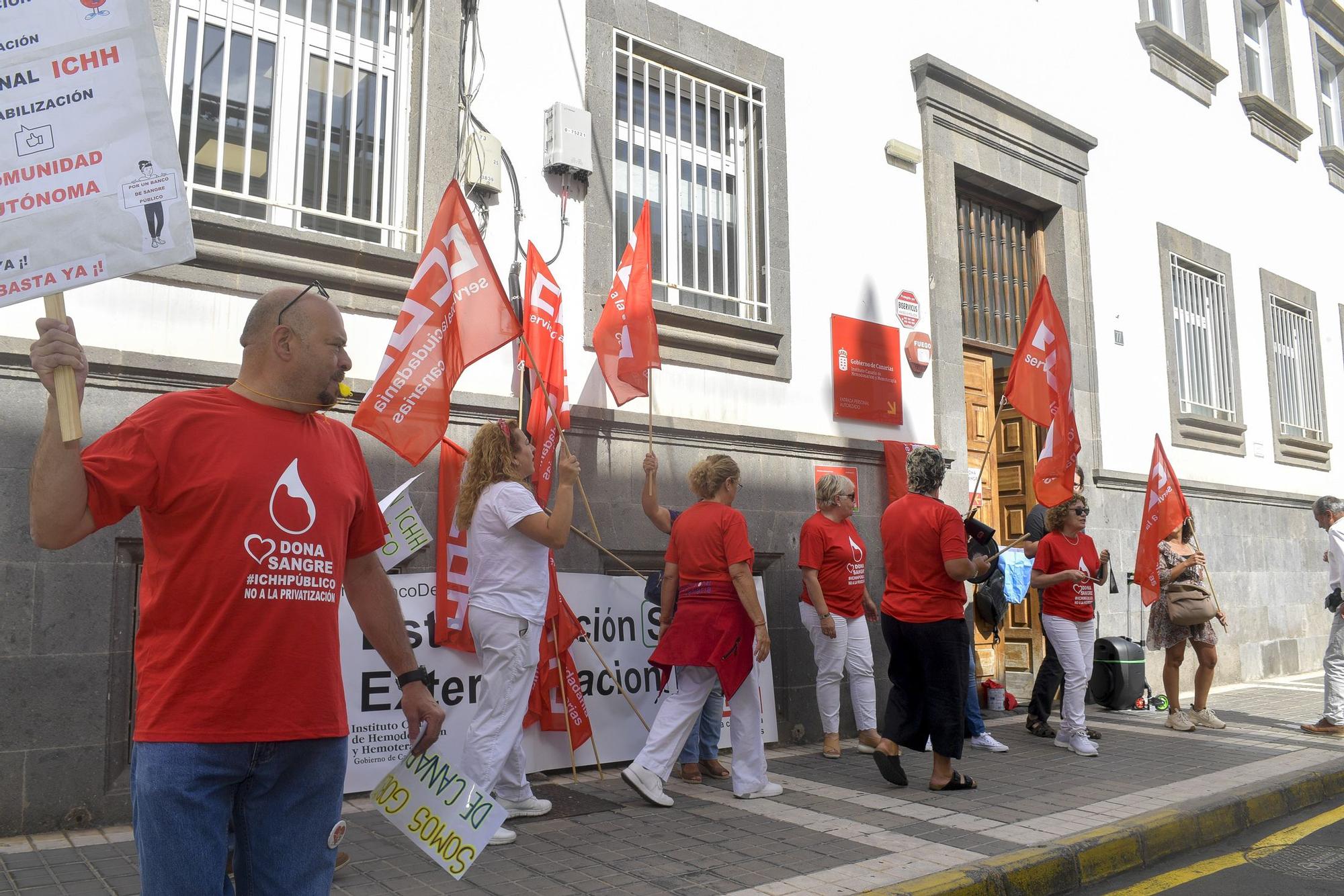 Manifestación del personal del Instituto Canario de Hemodonación y Hemoterapia