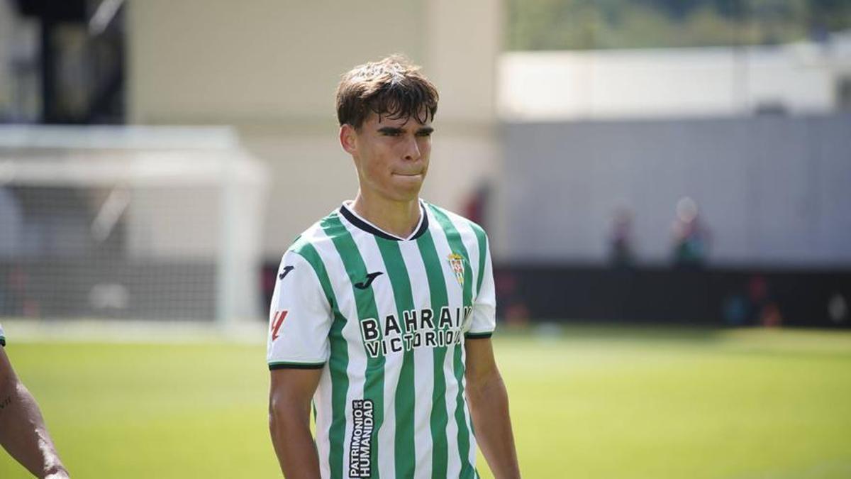 Jan Salas, durante un encuentro de esta temporada con el Córdoba CF.