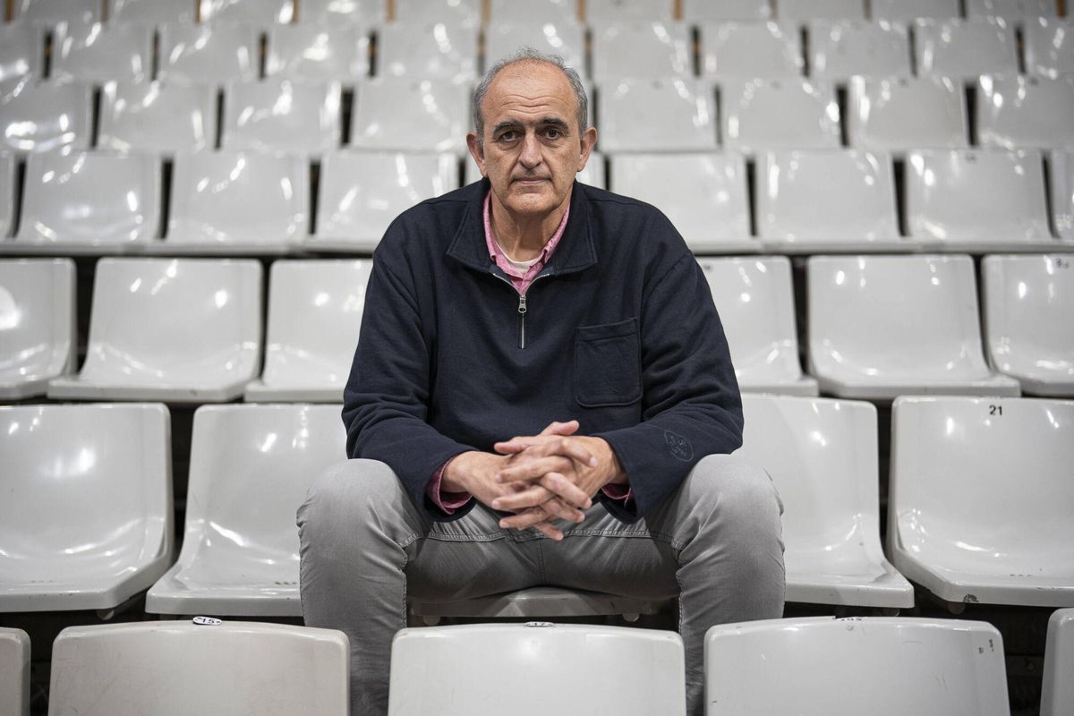 El presidente del Joventut, Juanan Morales, en la grada.