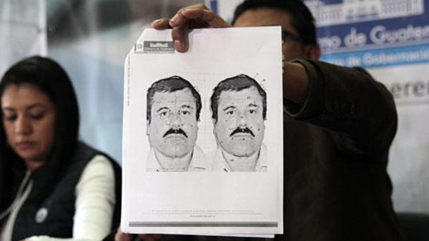 Detalle del retrato del narcotraficante Joaquín &#039;El Chapo&#039; Guzmán