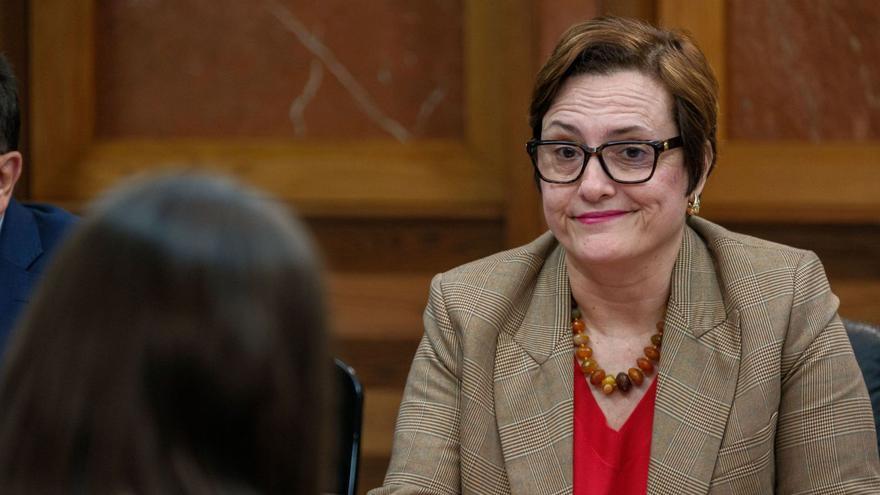 La consejera de Bienestar Social, Candelaria Delgado, en el Consejo de Gobierno celebrado ayer. | | ÁNGEL MEDINA (EFE)