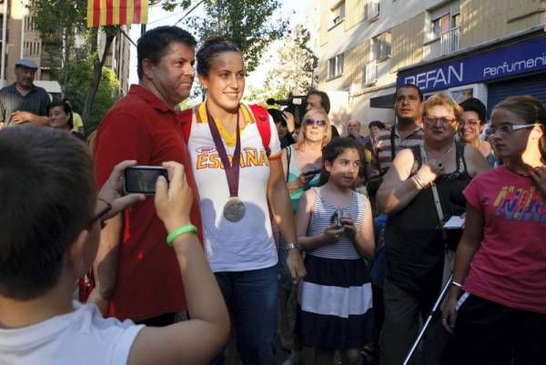 Recibimiento a Andrea Blas a su llegada