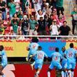 La RD Del Congo celebra el gol en la prórroga.