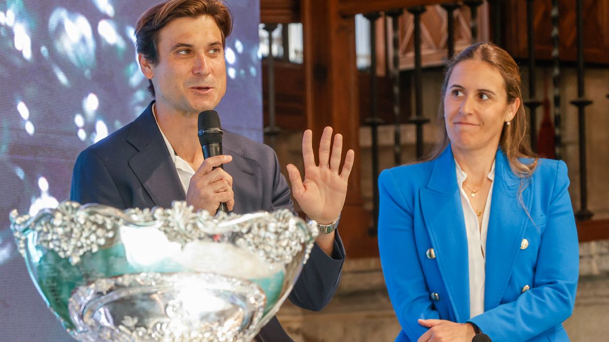 David Ferrer y Anabel Medina, en un acto de la Copa BJK