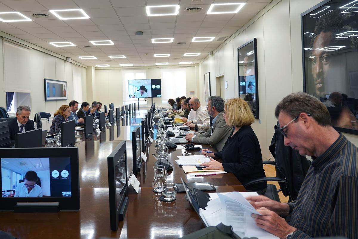 Reunión de los agentes sociales en la mesa de diálogo de la reforma de pensiones, en el Ministerio de Inclusión, Seguridad Social y Migraciones, en Madrid.