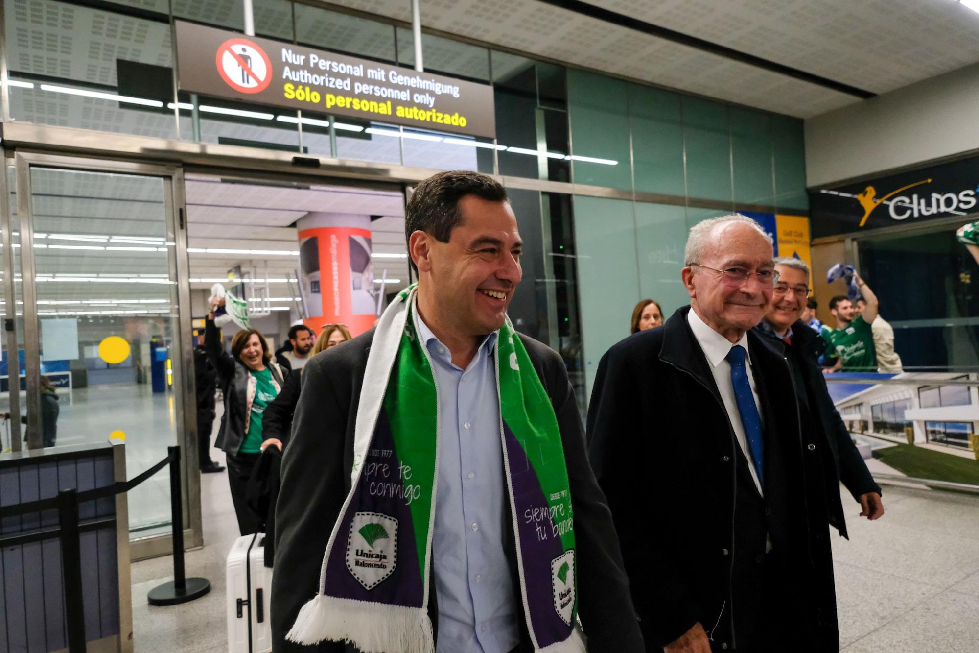 La llegada del Unicaja al aeropuerto de Málaga tras ganar la Copa del Rey