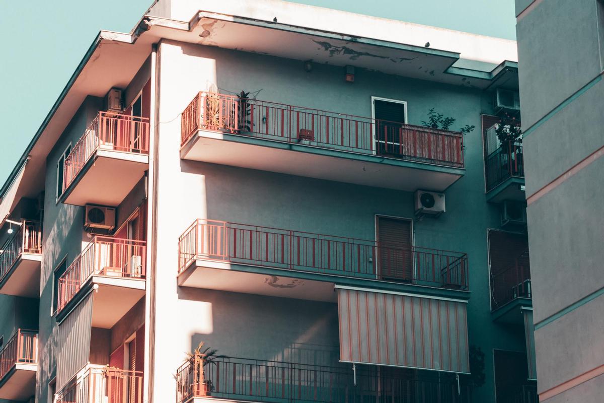 Balcones en un edificio de viviendas.