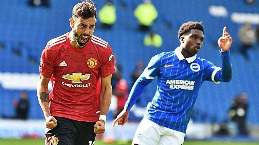 Bruno Fernandes salva al United de penalti y en el descuento