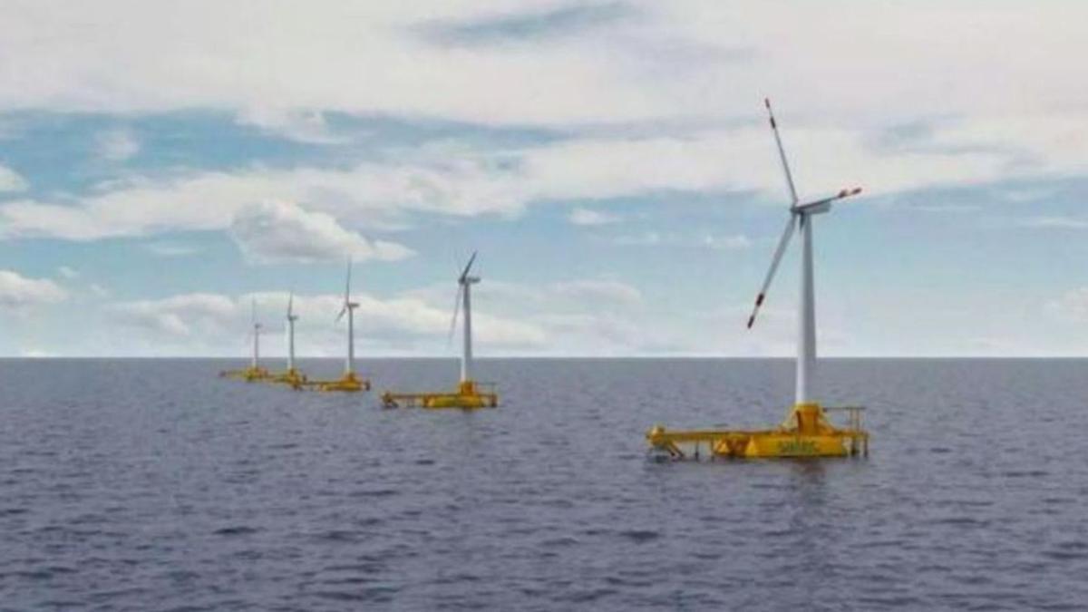 Simulació dels aerogeneradors del parc eòlic marí de Roses.