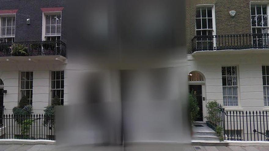 La vivienda de Tony Blair en Londres, difuminada en Street View.