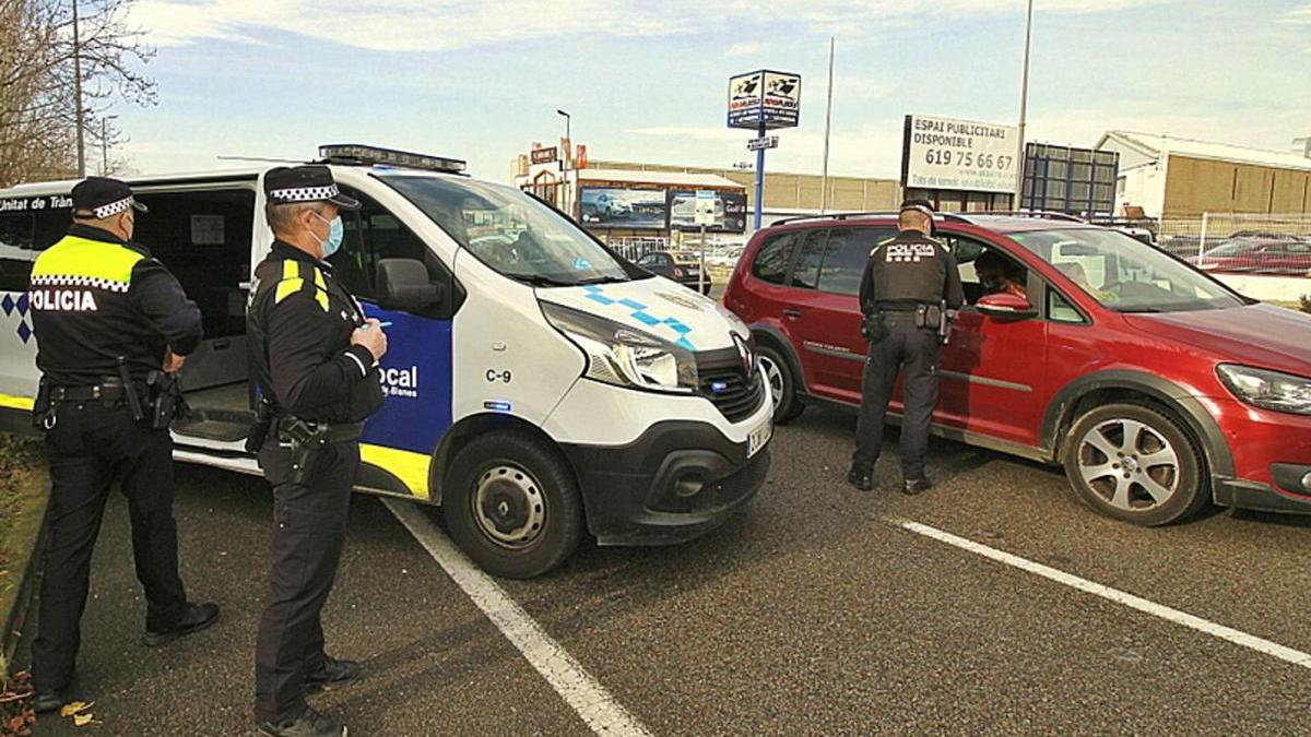 Un dels controls realitzats per la Policia Local de Blanes durant el cap de setmana.