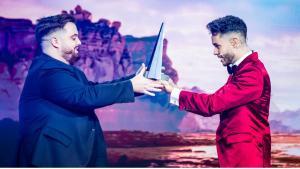 Los ’streamers’ Ibai Llanos y TheGrefg, durante la primera edición de los Premios Esland.