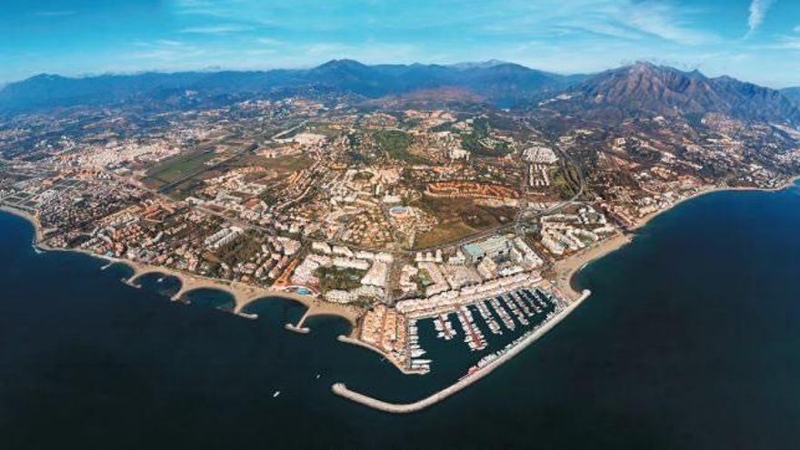 Una vista aérea de Marbella.