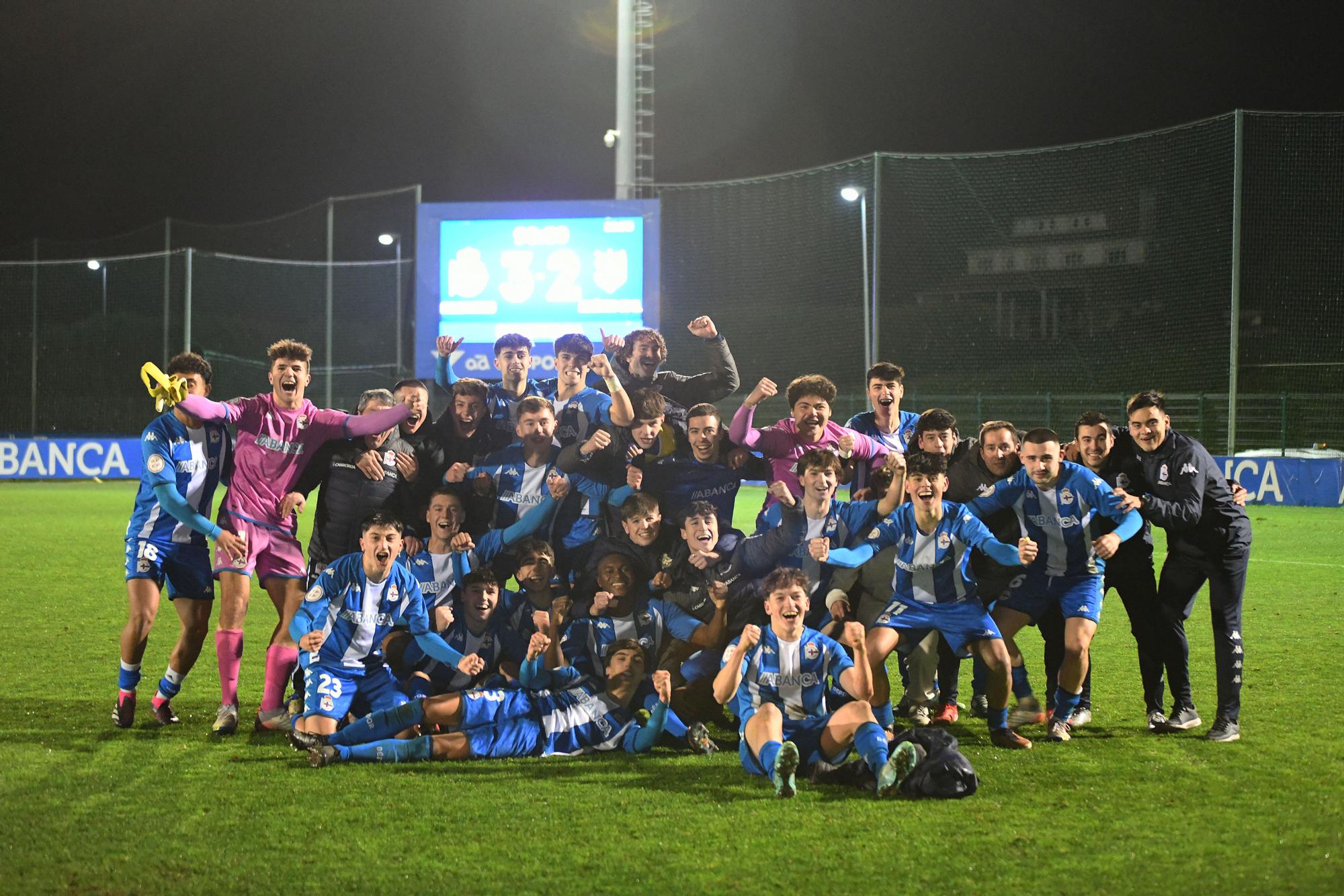 El Dépor juvenil asombra en la Copa del Rey remontando dos goles al Atlético