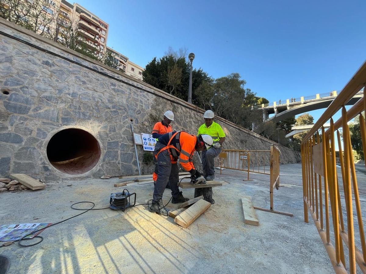 Los trabajos en el túnel comenzaron el pasado verano tras detectarse el hundimiento en la Fundación Salud Infantil de Elche