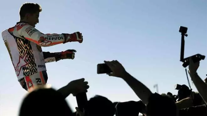 Así celebró Marc Márquez el título de MotoGP