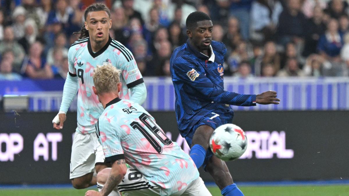 Dembélé durante el partido ante Bélgica