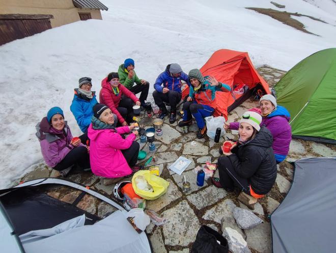 Entrenamiento en Los Alpes.