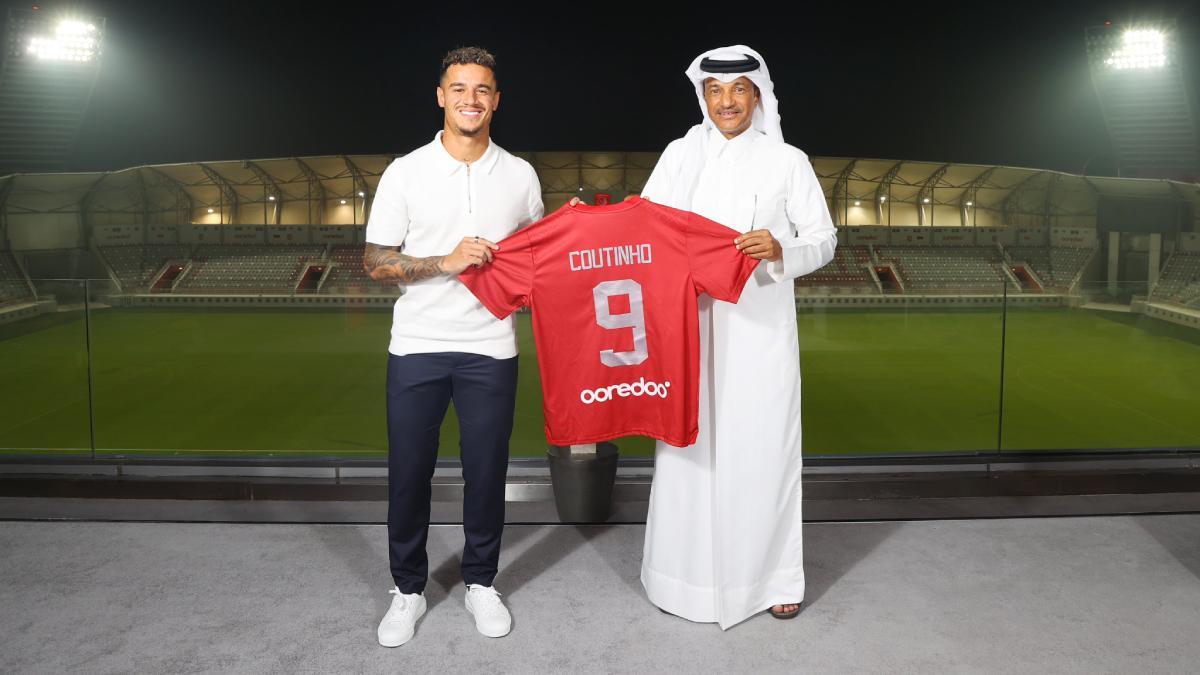 Coutinho, el día de su presentación con el Al-Duhail