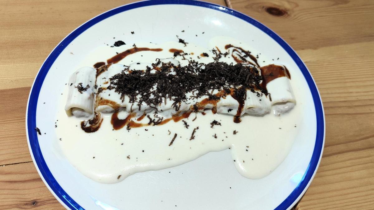 Los 'rigatoni' con carne de canelón de Els Estudis.