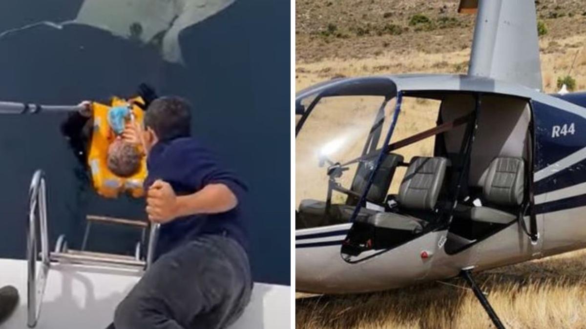 El investigado fue rescatado del agua desde un velero, tras estrellarse un helicóptero como el de la imagen.