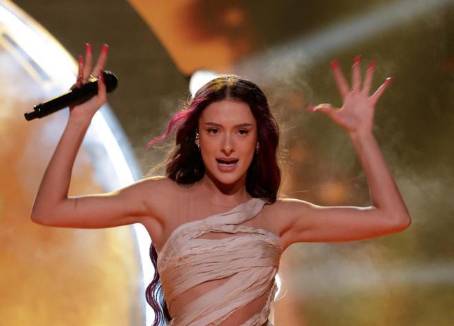 La representante israelí en el Festival de Eurovisión, Eden Golan, durante un ensayo, este miércoles en Malmo.