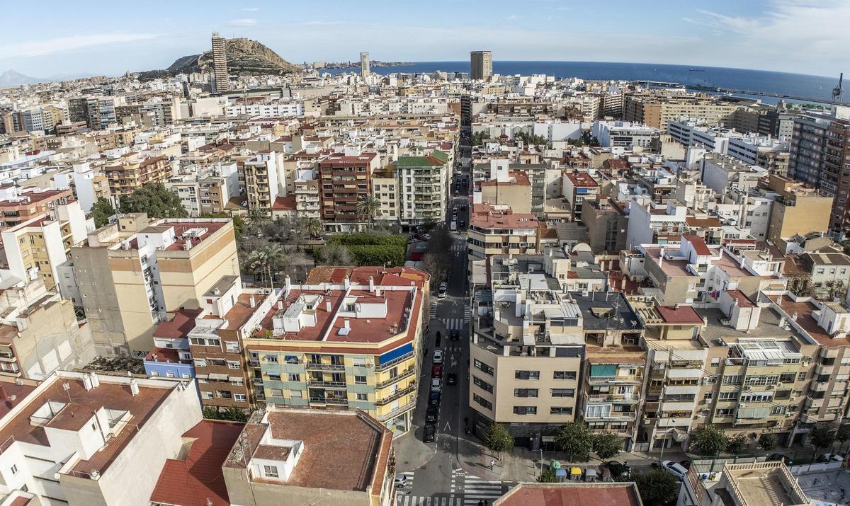 Vista aérea del barrio de Benalúa