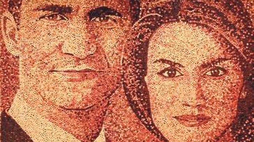 Felipe y Letizia, de corcho de vino