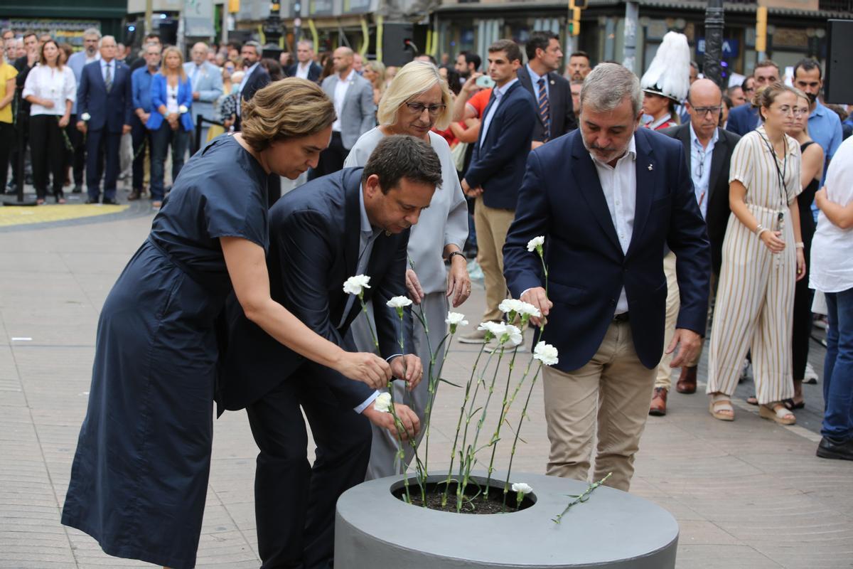 Homenaje a las víctimas del atentado del 17-A, en Barcelona