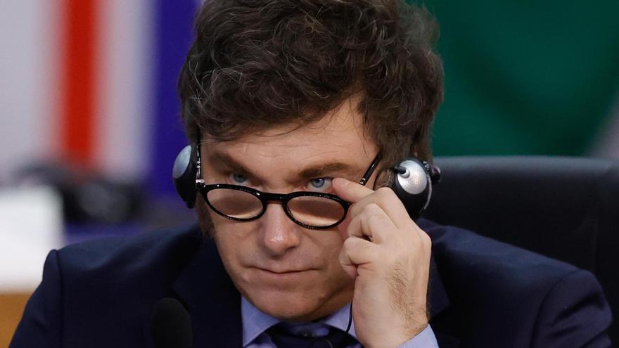 El presidente argentino, Javier Milei, durante la cumbre del G20 en Río de Janeiro, el pasado 18 de noviembre.