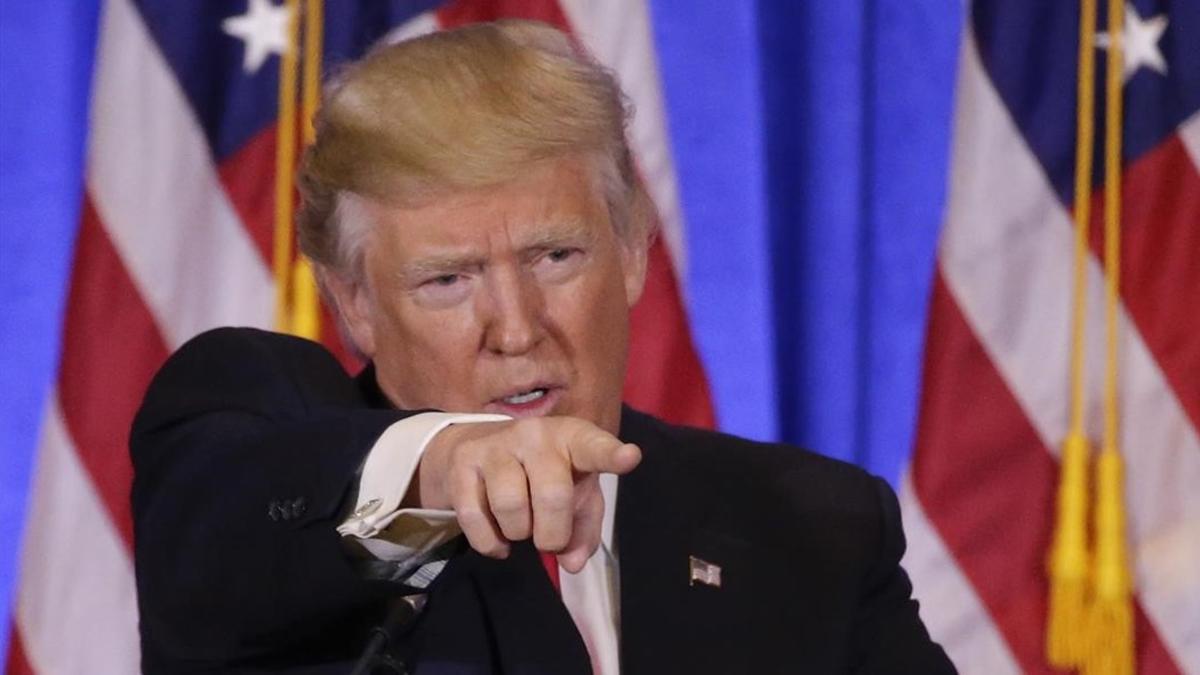 Donald Trump durante la rueda de prensa.