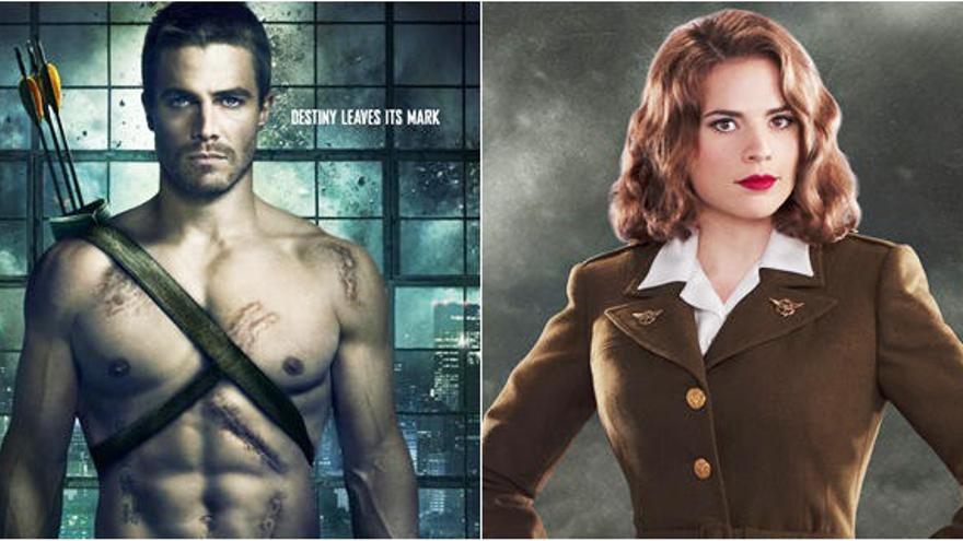 Los protagonistas de 'Arrow' y 'Agente Carter'.