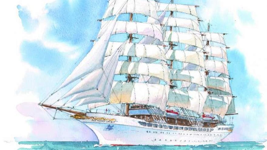 Recreación del &quot;Sea Cloud Spirit&quot;, que hará Metalships. // Sea Cloud