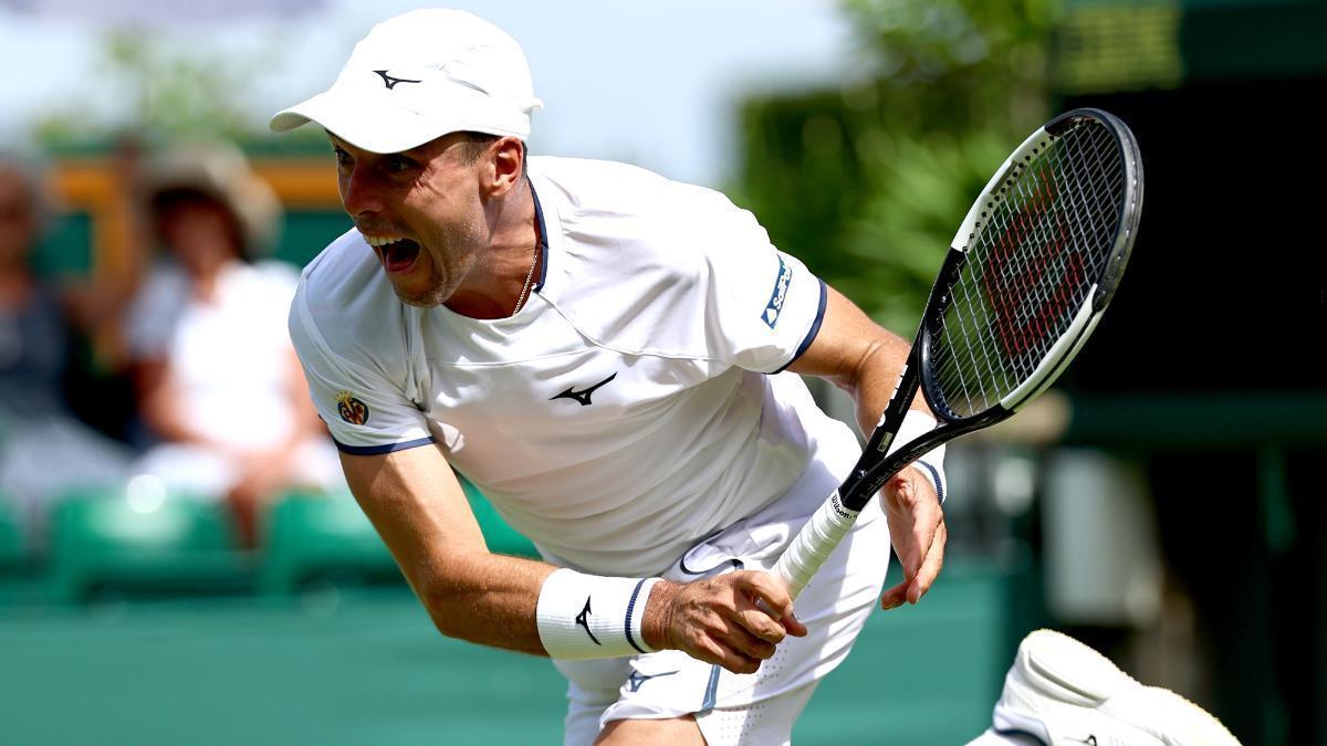 Bautista durante su último partido en Wimbledon