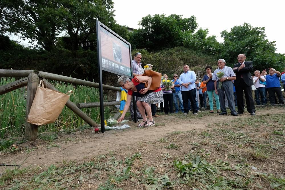 Homenaje a los mineros muertos en el accidente del pozo Santo Tomás de Turón