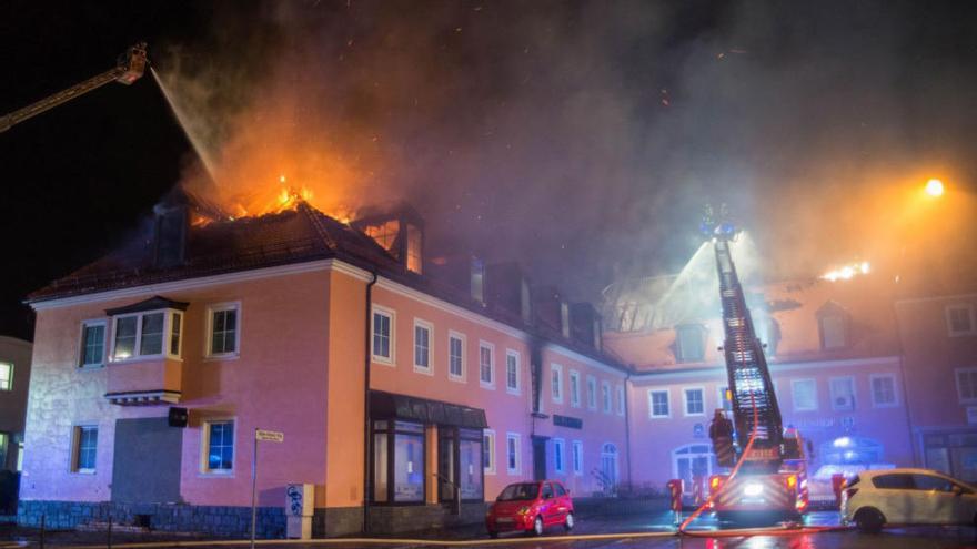El albergue incendiado en Bautzen