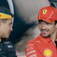 Lando Norris y Charles Leclerc , durante la rueda de prensa de la FIA en Shanghai