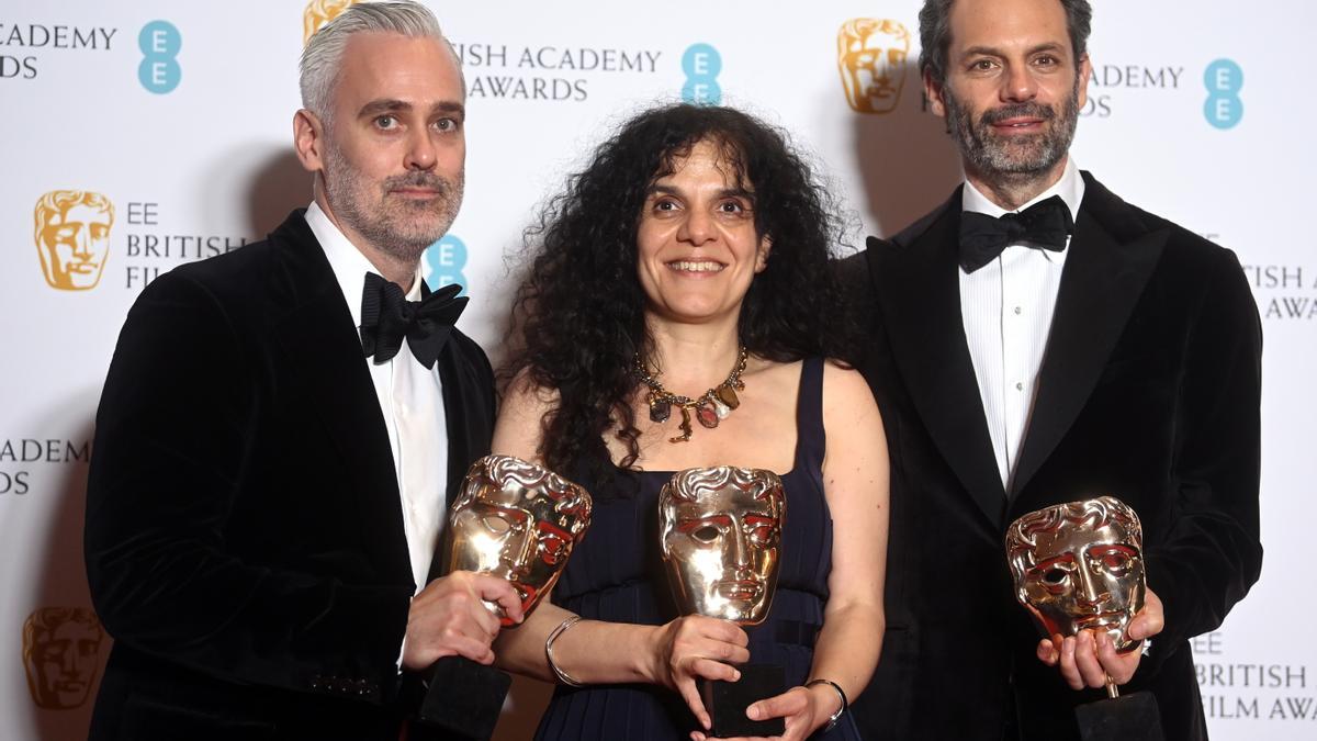 El equipo de &#039;El poder del perro&#039;, durante la entrega del premio BAFTA.