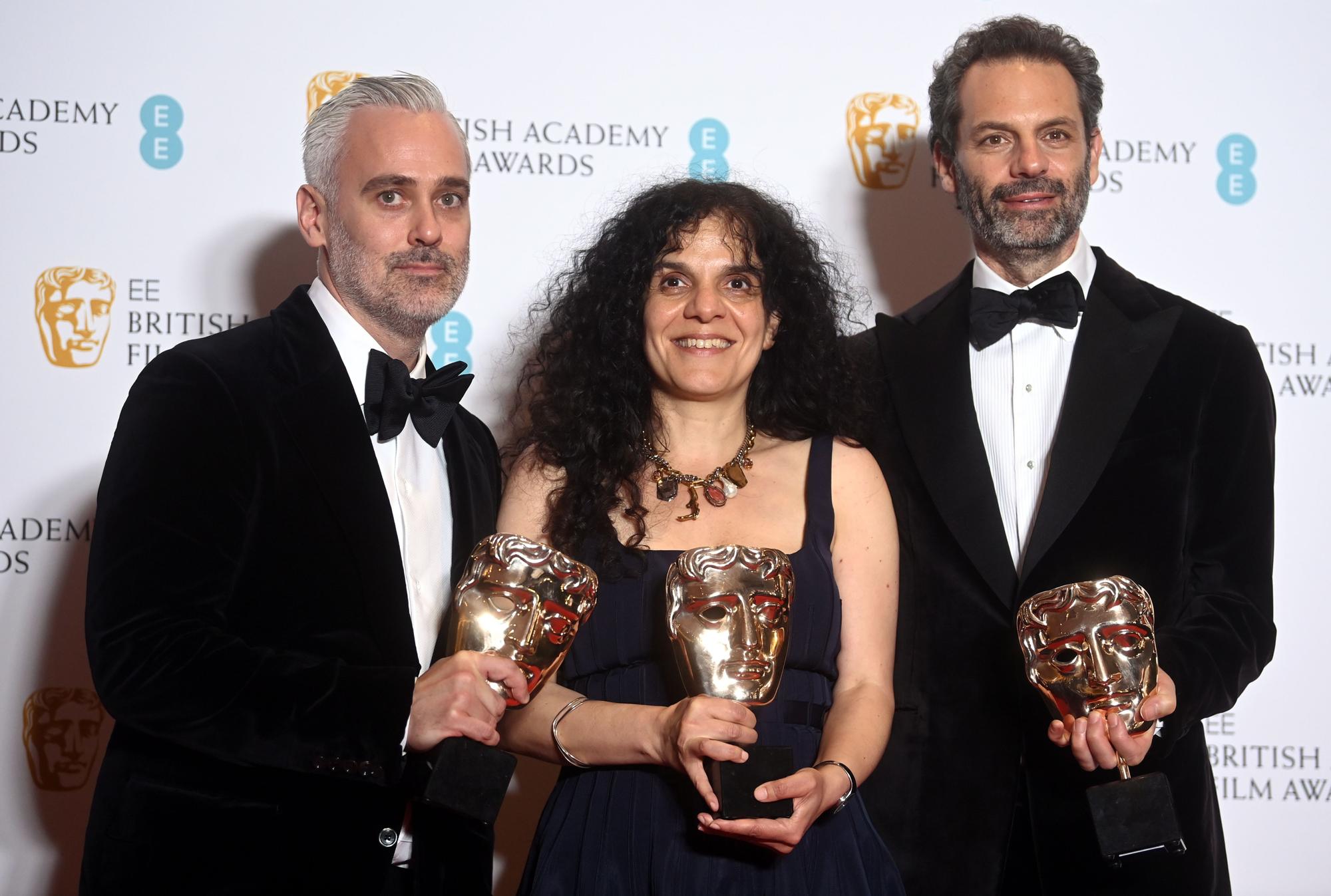 El equipo de 'El poder del perro', durante la entrega del premio BAFTA.