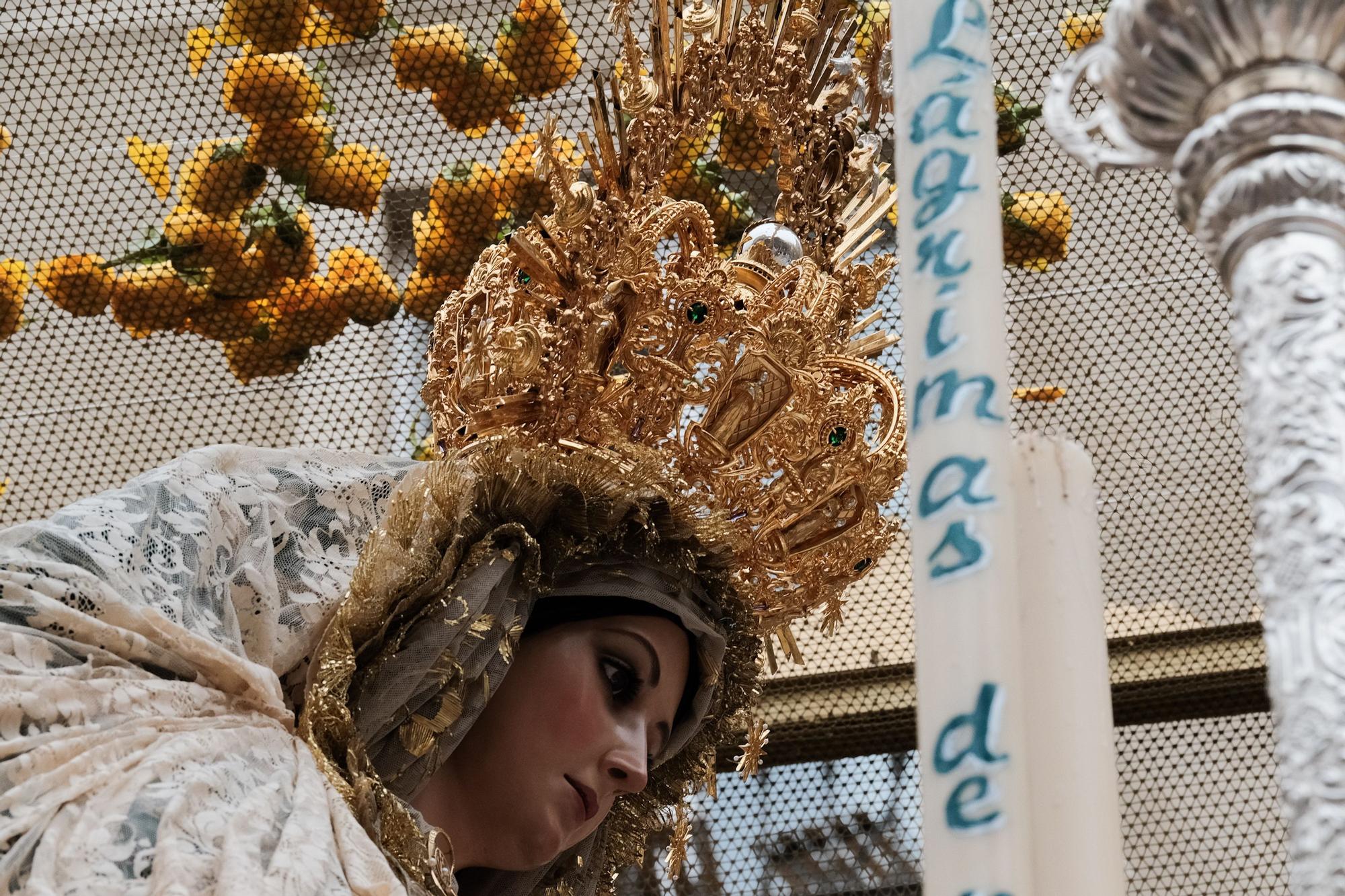 Virgen del Amparo, de la cofradía de Pollinica, el Domingo de Ramos de 2024