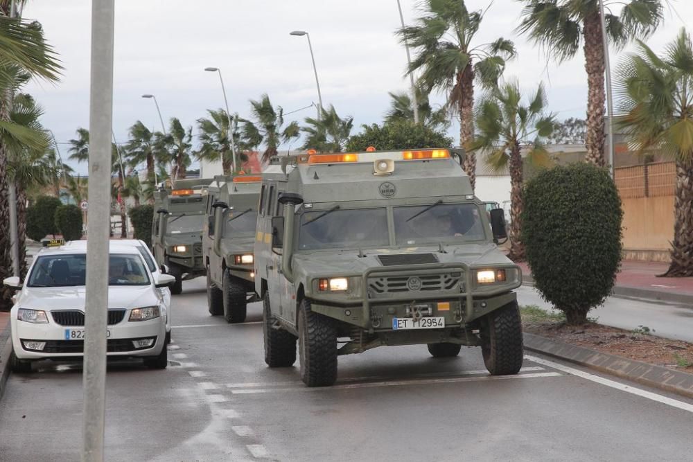 La UME monta su base en Los Alcázares para ayudar