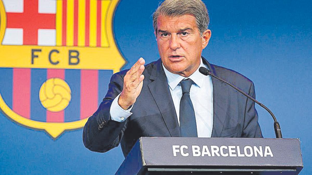 Joan Laporta, durante una rueda de prensa.