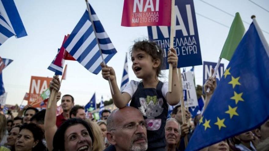 Manifestaciones en Atenas por el &#039;sí&#039; y el&#039;&#039;no&#039; en el referéndum