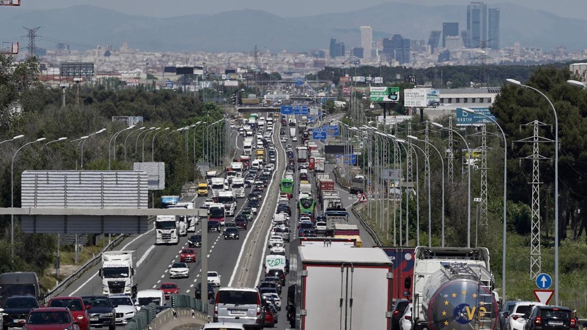 Atasco en Madrid en la A-4