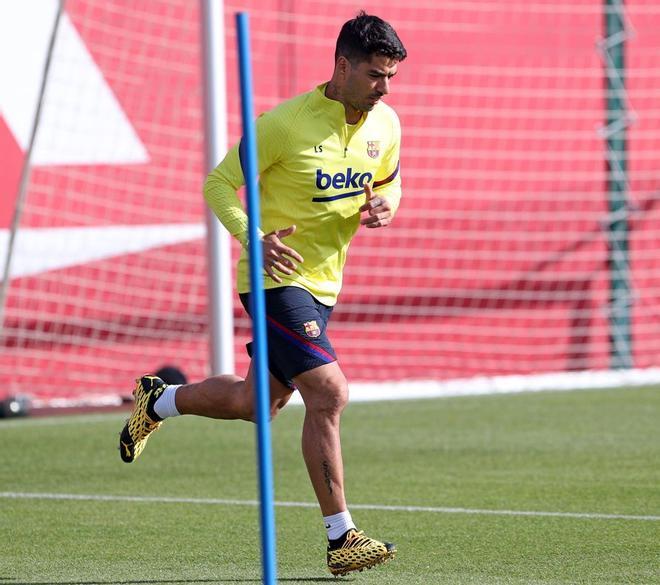 Luis Suárez, en el primer entrenamiento tras la pandemia.