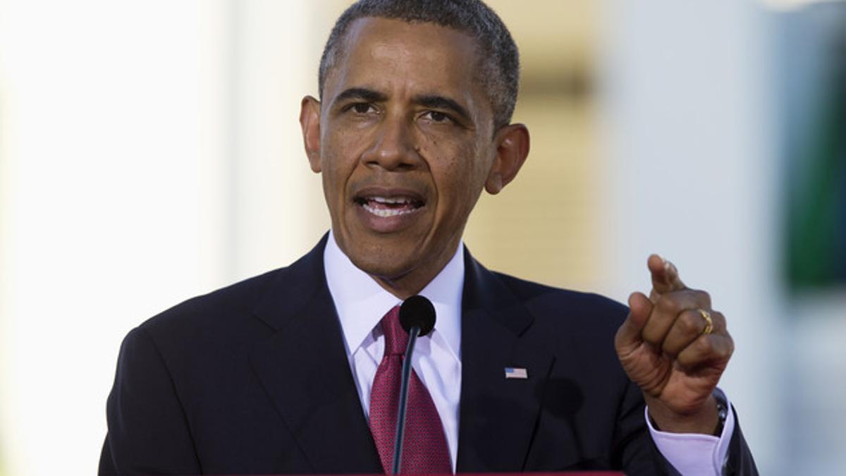 Barack Obama, durante una rueda de prensa, el lunes en Dar Es Salaam (Tanzania).