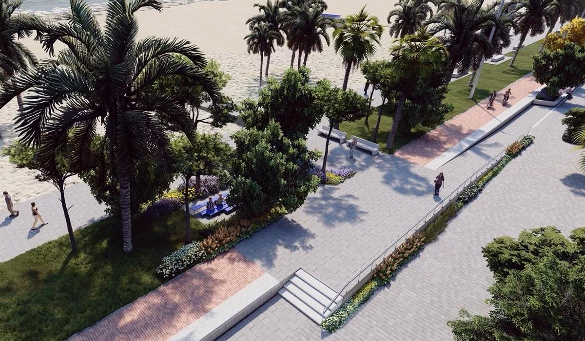 Otra vista virtual de esta "isla contra el calor".