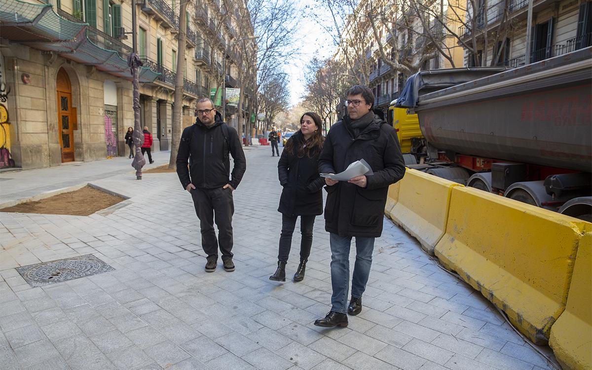 Las obras del eje verde de Consell de cent cambian de fase